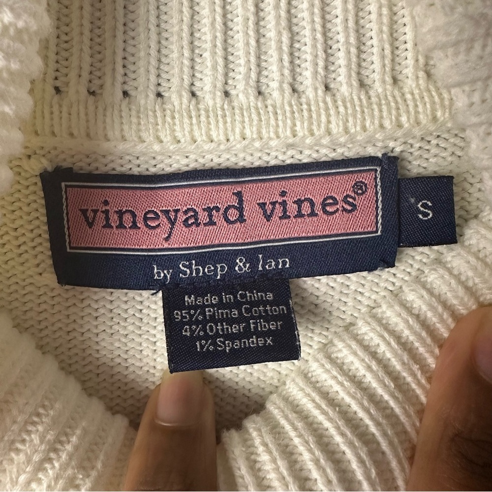 Vineyard Vines Long Sleeve White Turtleneck Sweater - Picture 7 of 7